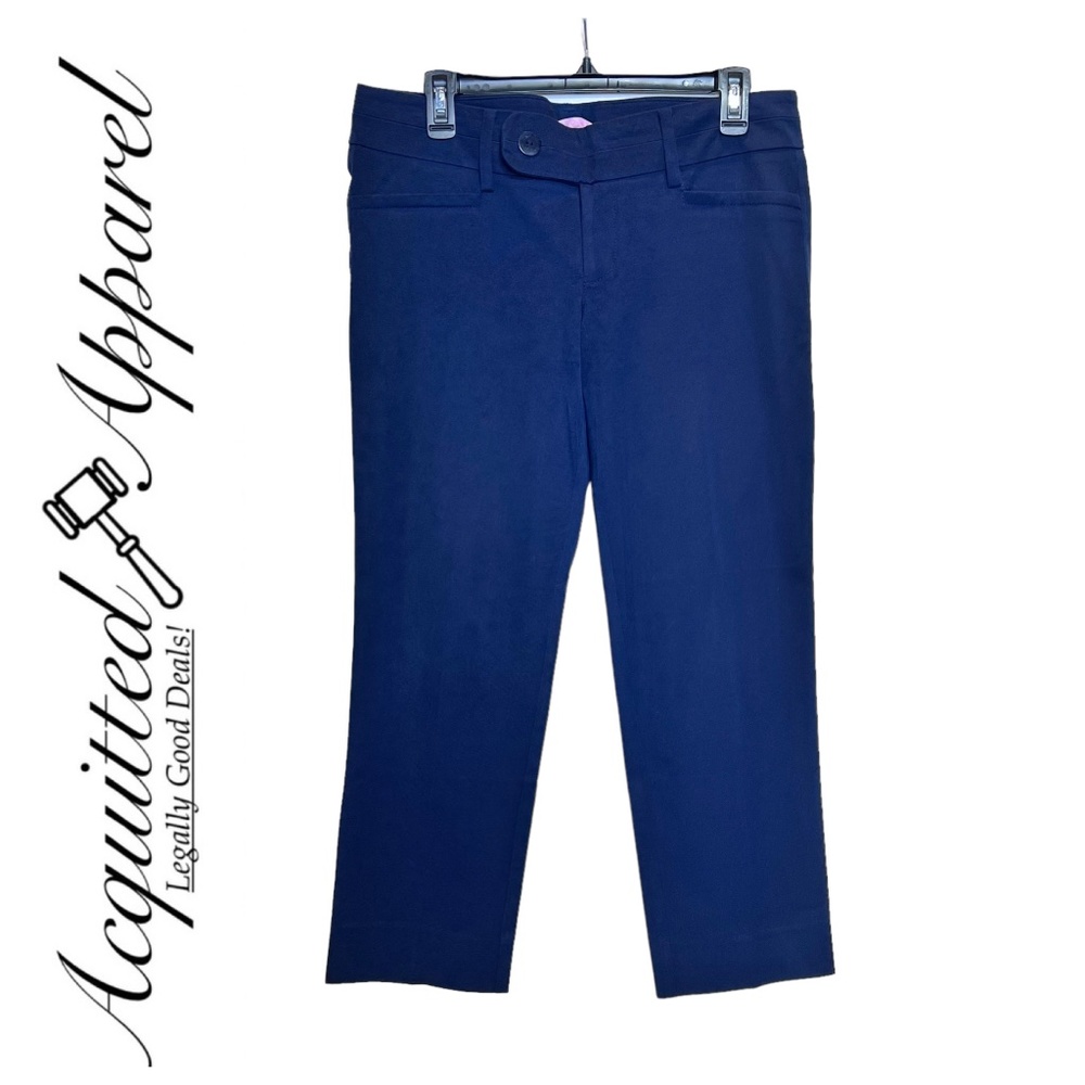 Lilly Pulitzer Navy Blue Capri Trousers Pants Size 10